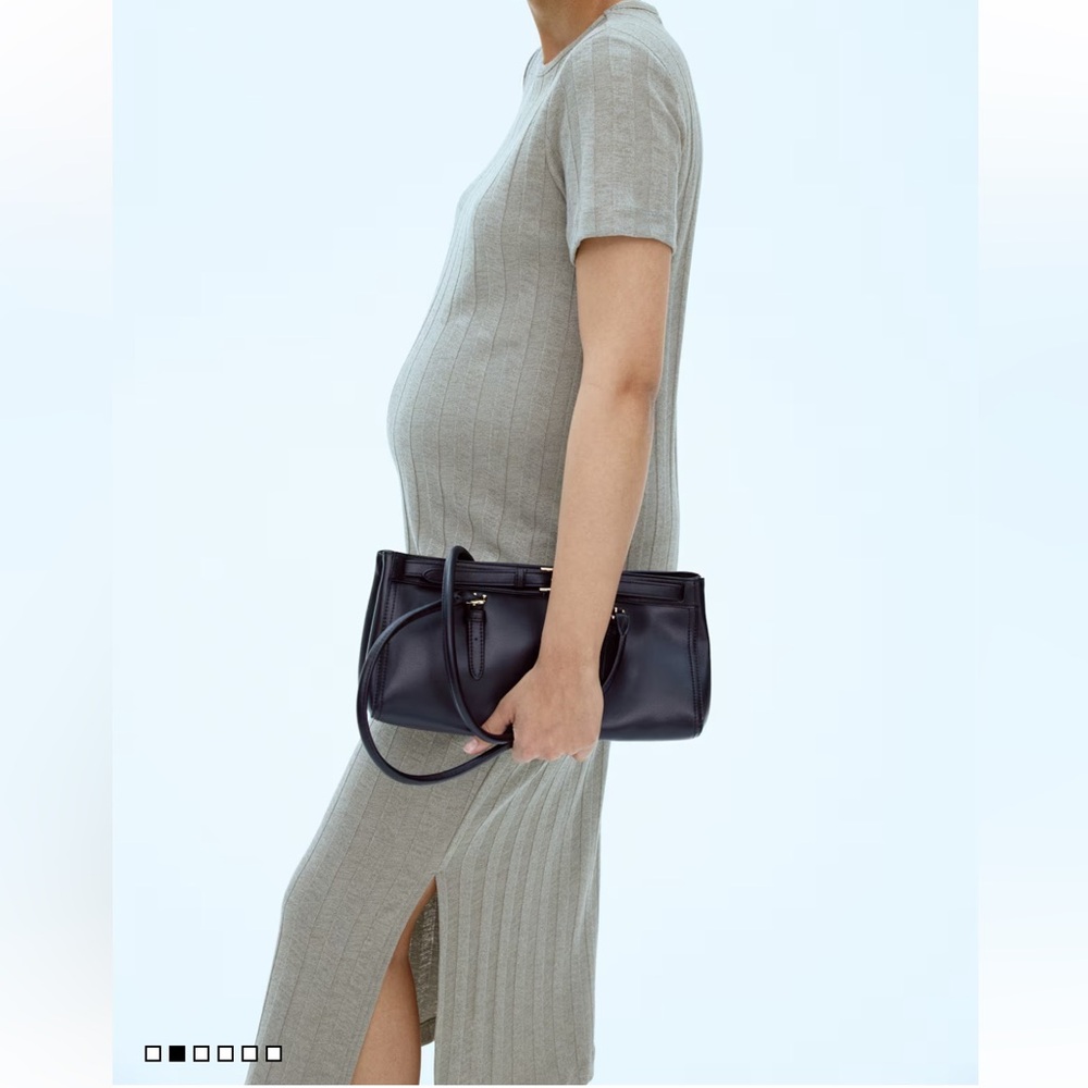 H&M Mama Ribbed Knit Midi Dress